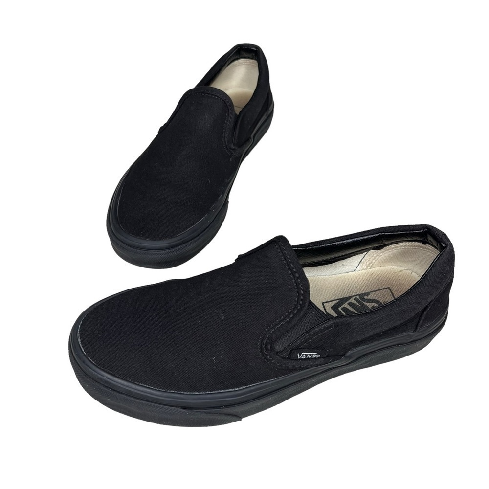 Vans Unisex Adults’ Classic Slip On Trainers Black/Black gum rubber sole Men’s 4